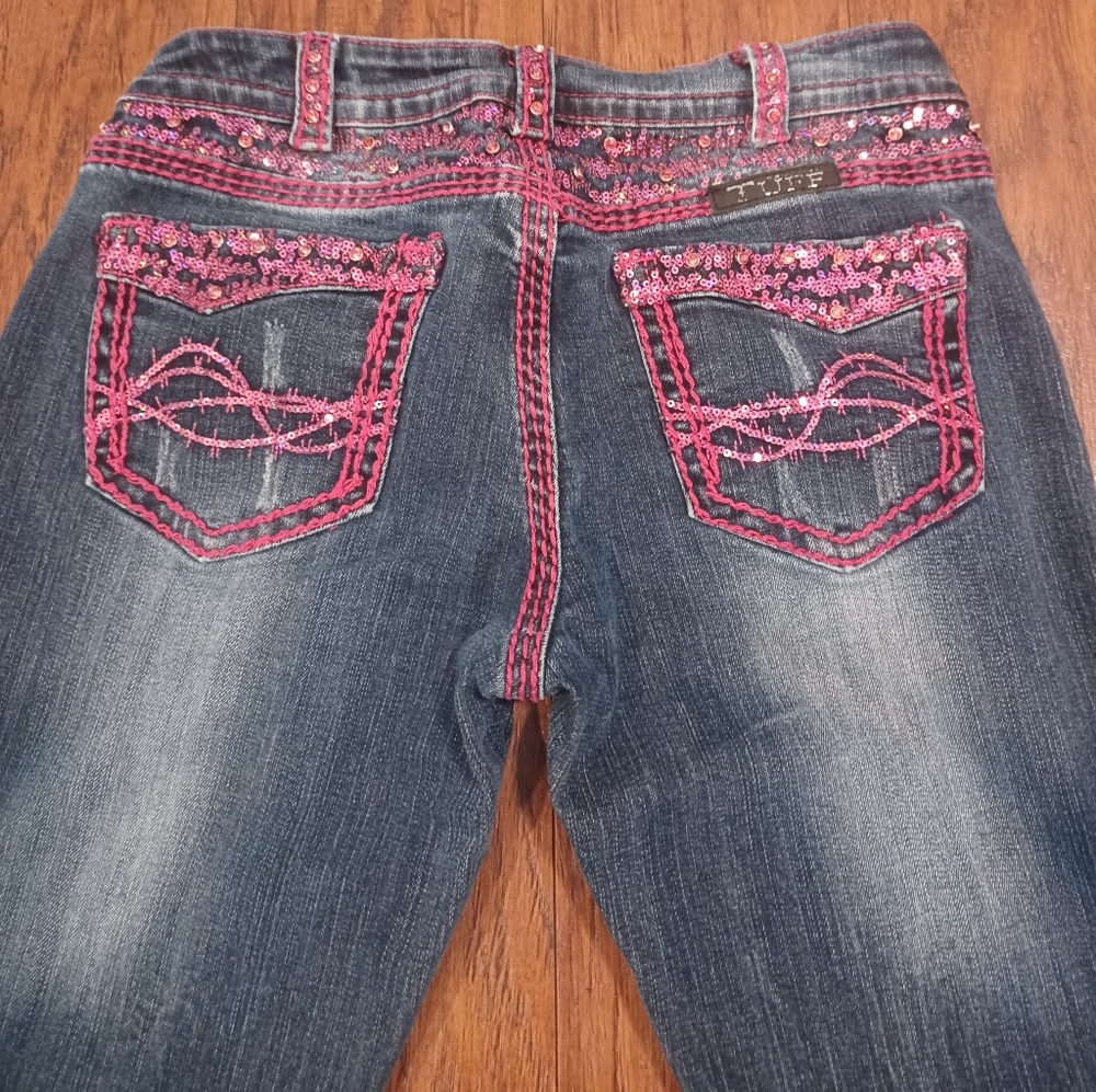 🔥🩷Cowgirl Tuff Hot Pink Bootcut Jeans 27x37